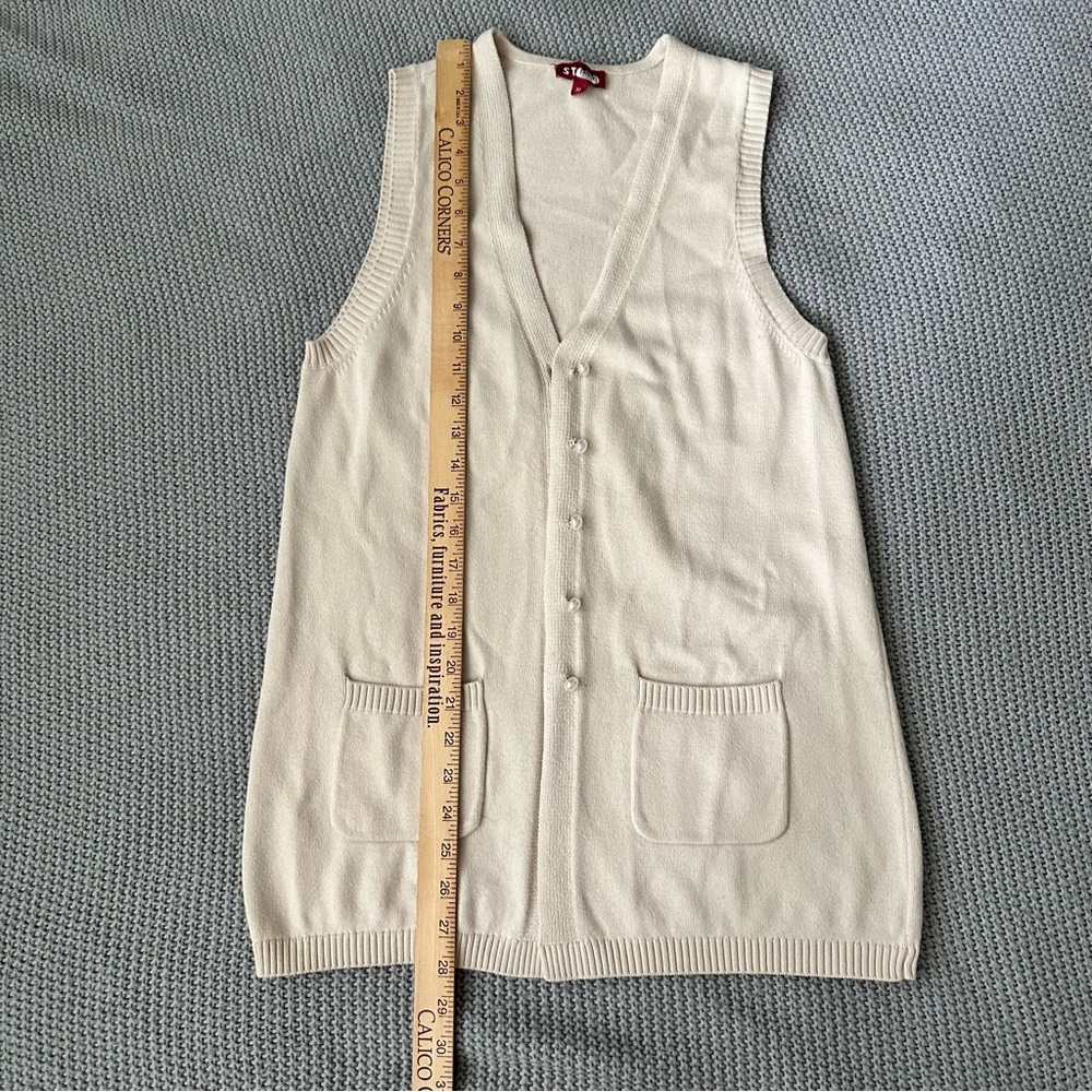 STAUD Jo Pearl Button Sweater Vest size medium - Picture 5 of 9